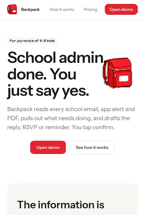 Backpack screenshot